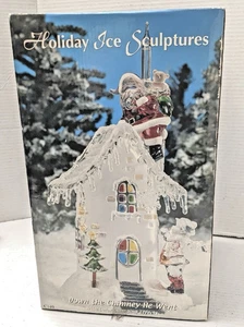 Heritage Mint Holiday Eisskulptur DOWN THE CHIMNEY HE GO Santa ändert Farbe - Bild 1 von 21