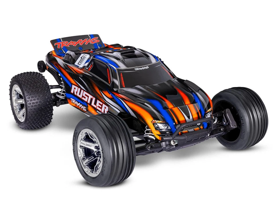 Traxxas 37354-4-ORNG - Rustler BL-2S HD 1/10 2WD Stadium Truck RTR Orange