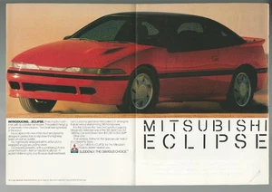 1989 MITSUBISHI ECLIPSE 3-page advertisement, Eclipse GS sports car print ad - Bild 1 von 4