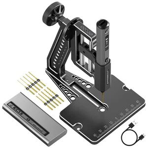 Mini Electric Drill Pen with Benchtop Press, 5-Speed, 10 Small Drill Bits wit... - Picture 1 of 6