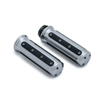 Punhos Kuryakyn 6122 indústria pesada com tampas de extremidade para Harley-Davidson 2008-19 - Imagem 1 de 2