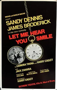 LET ME HEAR YOU SMILE ORIGINAL 1973 BROADWAY WINDOW CARD SANDY DENNIS - Picture 1 of 1