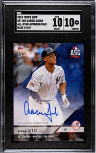 2018 Topps Now #AS-16B Aaron Judge ASG 47/49 Blue SGC 10 Gem Mint 10 Auto - Picture 1 of 2