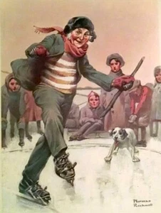 ROCKWELL | ON THE ICE LITHOGRAPH ✪NEW✪ RARE RETIRED LIMITED 504/1000 GROSSMAN US - Picture 1 of 7