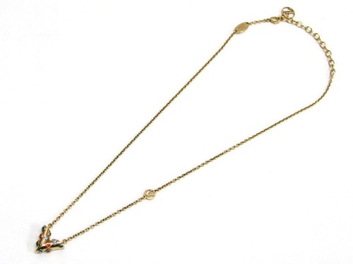 LOUIS VUITTON（LV） Louis Vuitton Collier Essential V Planet Oro Strass Rosso Verde Azzurro
