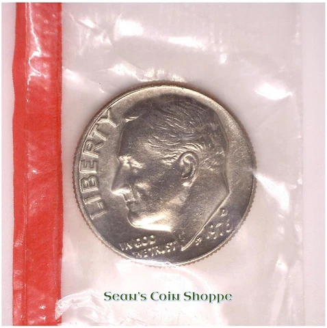 1976 D Roosevelt Dime 10C Unc BU from Mint Set in Wrap Denver Free Shipping! Cover