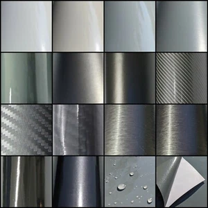 16 Styles of GREY Self Adhesive Vinyl Wrap - ANY SIZE - BUBBLE/AIR FREE - Car - Picture 1 of 70