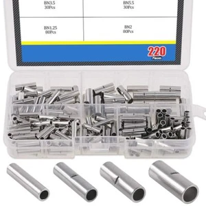Bare End Cable Connector Crimp Terminal Sleeve Kit BN1.25 BN2 BN3.5 BN5.5 220Pcs - Picture 1 of 8