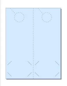 Blank Door Hangers for Business Cards, 2-UP on 8.5"x 11" Blue Vellum- 250 Sheets - Picture 1 of 1