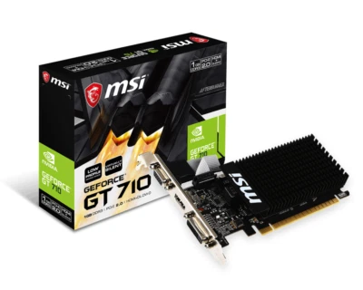 *NEW* MSI  GT7101GD3HLP  GT 710  1GB DDR3 PCIe2.0 x16 (uses x8) - s/n Recorded - Image 1 of 4