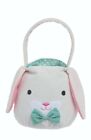 Small Easter Basket Plush Bunny Rabbit  with handle all fabric soft adorable 