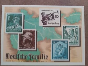 Postkarte 1936 „Deutsche Familie“ Briefmarkenausstellung Olympia Dresden - Bild 1 von 2
