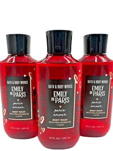Bath & Body Works LOT 3 Emily in Paris Amour Body Wash Shower Gel 10 oz Tulips - Picture 1 of 2