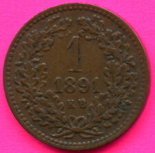 1891 Hungary 1 Krajczar Coin