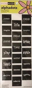 BLACK LICORICE ALPHADOTZ Pop-Out Square Word Die-Cuts(18pc)Scrapworks •Life•Time - Picture 1 of 9