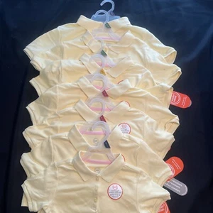 7 Shirts! Wonder Nation Yellow Girls Polos! 1-XS, 2-MD, 1-L, 2-XL, 1-2XL NWT! - Picture 1 of 9