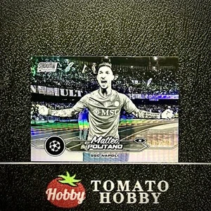 TOPPS STADIUM CHROME UEFA 2023-24 MATTEO POLITANO /299 BLACK WHITE REFRACTOR - Picture 1 of 2
