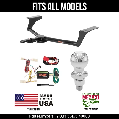 For 06-12 Toyota RAV4 Trailer Hitch 4 Pin Wiring 2" Ball Fits All Curt 3.5K Tow - Изображение 1 из 4