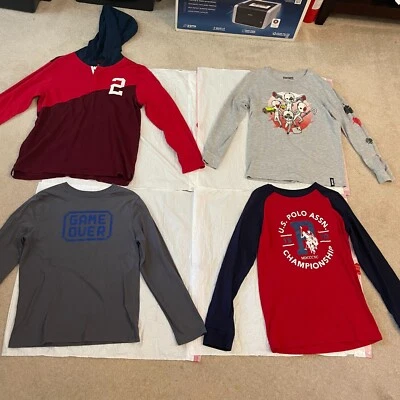 Lote de 4 camisetas y sudaderas con capucha de manga larga para niños talla XL/L: 14/16 [usadas] Foto 1 de 4