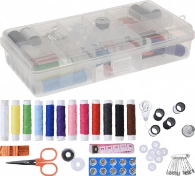 Nähset Nähzubehör Nähzeug 44 TLG. Kunststoff Box Nähfaden Nähkit Nähkasten Reise - Bild 1 von 3
