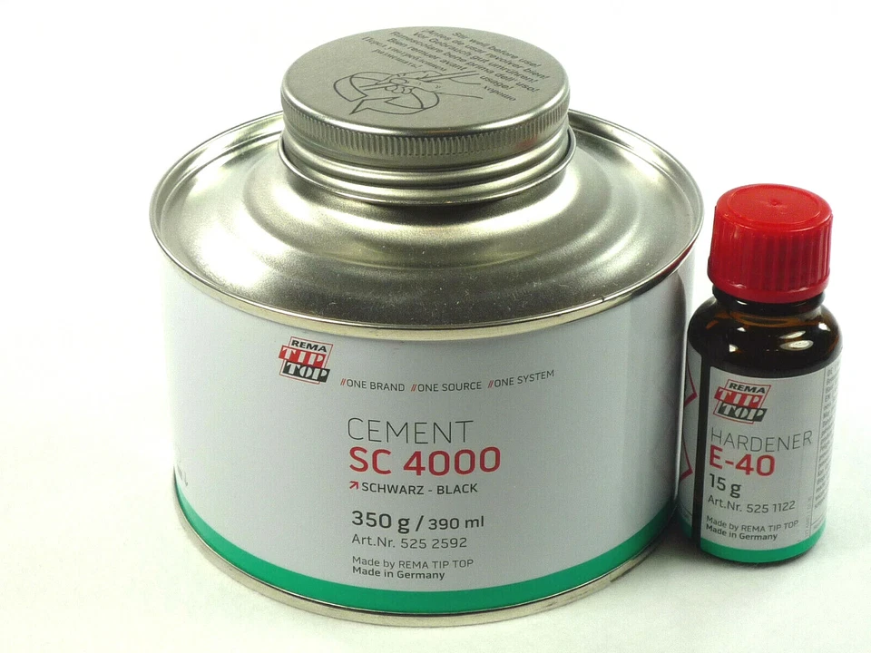 REMA TIP TOP Tip Top Cement SC 4000 nero 350 g + indurente 15 g, neoprene, colla gomma>52590-15<