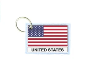 Schlüsselanhänger Schlüsselring Aufnäher doppelseitig Flagge Land USA USA USA AMERIKA - Bild 1 von 1