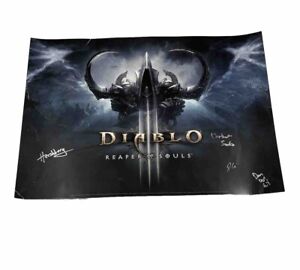 Diablo Reaper Of Souls Signed Mini Poster Devs 2013 Blizzard Collectible 20x14