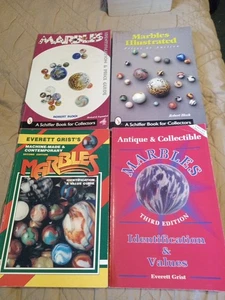 4 Vintage Marbles Collector Books Lot - Everett Grist, Robert Block. - Picture 1 of 5