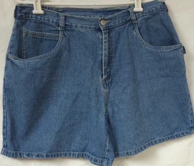 Vtg Blassport Womens 14 Stretch High Rise Med Wash Wide Leg Denim Shorts W34xL5 - Image 1 of 4
