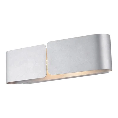 Applique Moderna 2 Luci Hug In Ferro Laccato Argento - Immagine 1 di 3