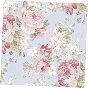 Pink Peel and Stick Wallpaper Floral Contact Paper Vintage Vinyl 17.5" x 102" - Picture 1 of 8