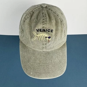 Venice Smoking Bony Fish Royal Headware Adjustable Gray Hat Cap Strap Back - Picture 1 of 8