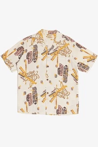 Camisa hawaiana vintage rara con cuello lazo Tropicana hecha en Honolulu años 40/50 - Imagen 1 de 9