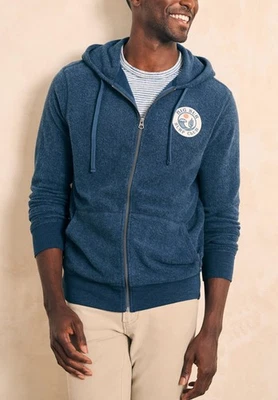 Sudadera con Capucha Faherty Brand Big Sur Beach Polar Cremallera Azul Calce Relajado Grande ¡NUEVA CON ETIQUETAS! Foto 1 de 4