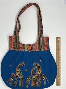 Giraffe Shoulder Bag Purse Mythical Jungle Bohemian Handbag - Picture 1 of 13