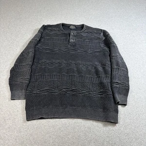 Pendleton Sweater Men 2XL Gray Textured Cotton Henley Pullover Stretch Heritage - Picture 1 of 7