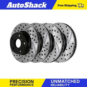 Front & Rear Drilled Slotted Brake Rotors Set of 4 for INFINITI G37 G35 3.7L V6 - Picture 1 of 7
