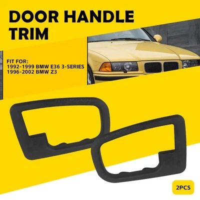 X2 Interior IZQUIERDO Manija de puerta negra moldura envolvente para BMW 92-99 E36 96-02 Z3 N Foto 1 de 4
