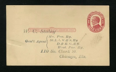 United States c1914 Postal Card UX24 Rio Grande-Western Pacific Iron Mountain - Image 1 of 2