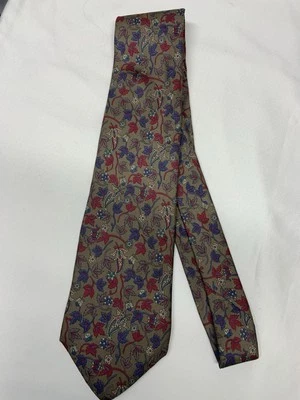 Men’s Ties ,Oleg Cassini, Purple/Red/Beige, Classic, 100%Silk, Adjustable - Image 1 of 4