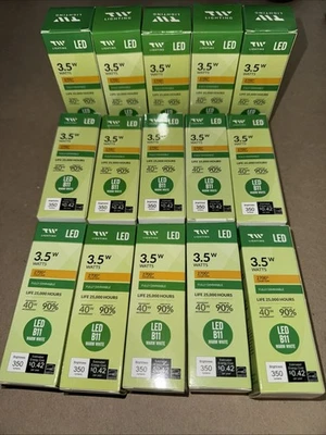 15PKG: TW Lighting 3.5w LED B11 Filament Warm White Dimmable 25,000 hour bulb - Image 1 of 4