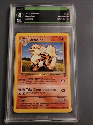 Arcanine 33/130 Base Set 2 Uncommon Pokemon TCG Card WOTC HP - Image 1 of 2