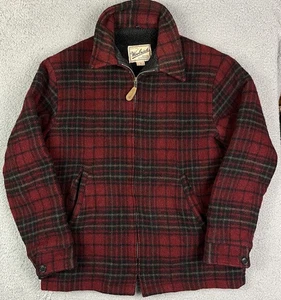 Woolrich Men’s Full Zip Jacket 16212 Wool Blend Sherpa Lined Coat Red Medium - Picture 1 of 8