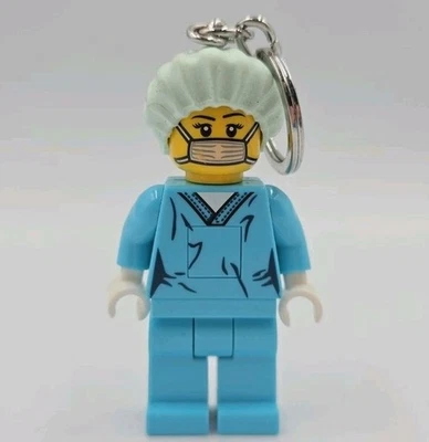LEGO LED Keychain Light Surgeon Nurse 3" Minifigure Collectible Tested & Works - Image 1 of 4