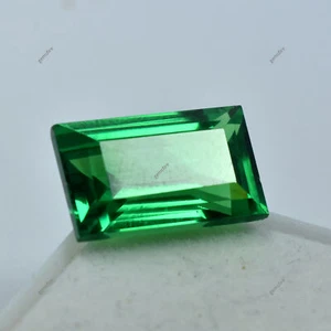 CERTIFIED 9.25 Ct Natural Amazing Green Tourmaline Baguette Cut Loose Gemstone - Picture 1 of 12