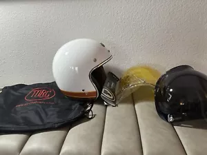 Torc Retro T-50 Motorcycle Helmet Open Face, Yellow & Black Screen - Size Small - Picture 1 of 8