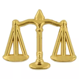 PinMart's Scales Of Justice Lawyer Gift Gold Lapel Pin - Picture 1 of 3