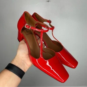L'Autre Chose Red Square Toe Patent Heel Womens EU 37.5 US 7.5 - Picture 1 of 12