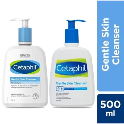 2's X 500ml CETAPHIL GENTLE SKIN CLEANSER FOR FACE & BODY  FOR ALL SKIN TYPE. - Image 1 of 4