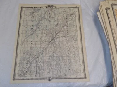 1875 Map of WAPELLO COUNTY, IA, b/w Maps of OTTUMWA, KNOXVILLE,JEFFERSON,RUSSELL - Image 1 of 2